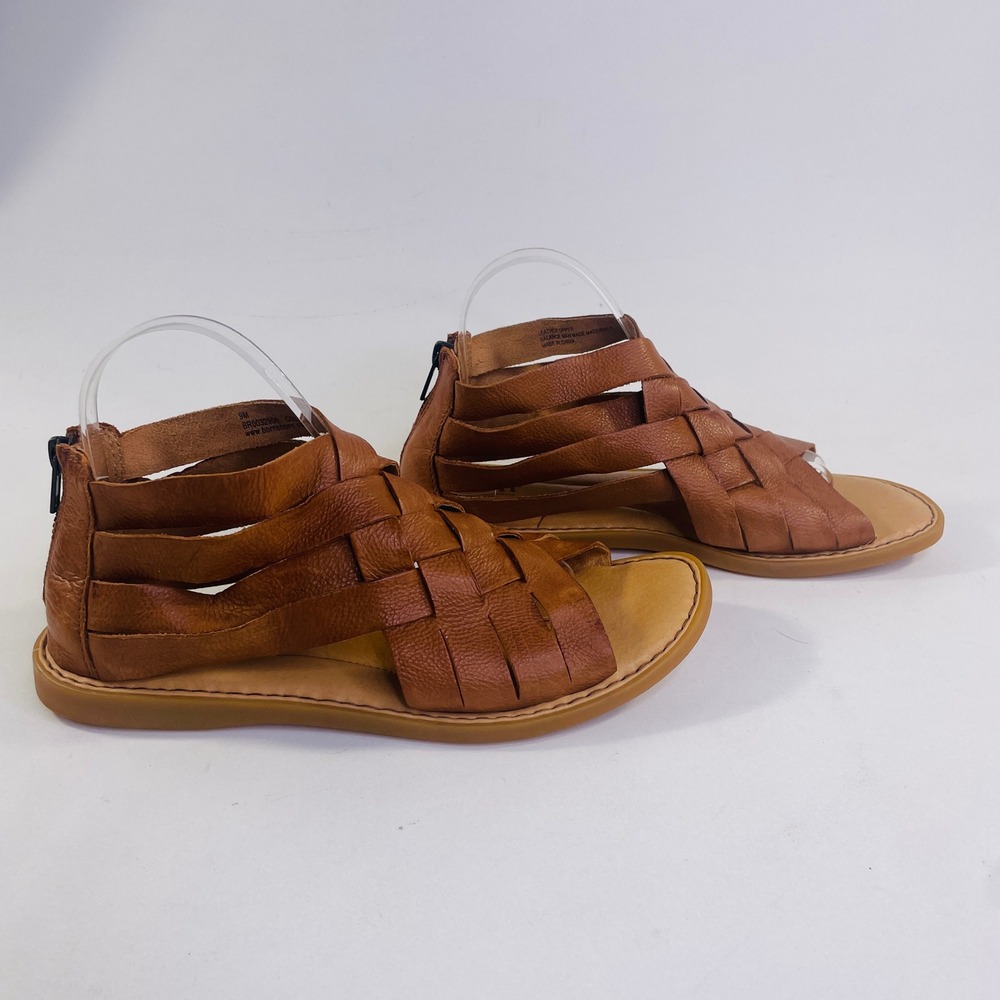 Born Iwa Tan Brown Leather Woven Gladiator Sandals Womens 9 BR0032906 - Picture 3 of 8